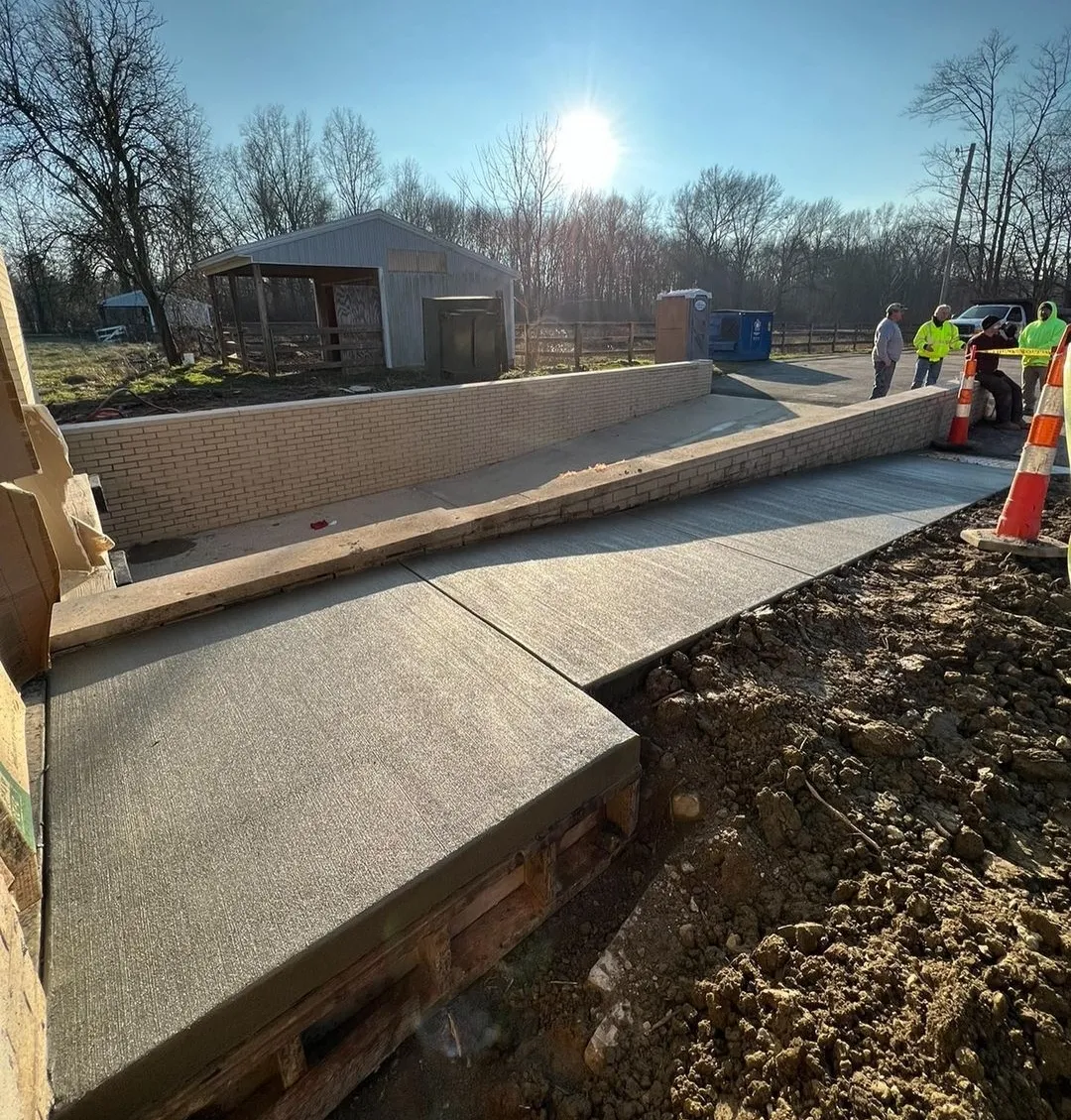 hardscaping installation with stone walls